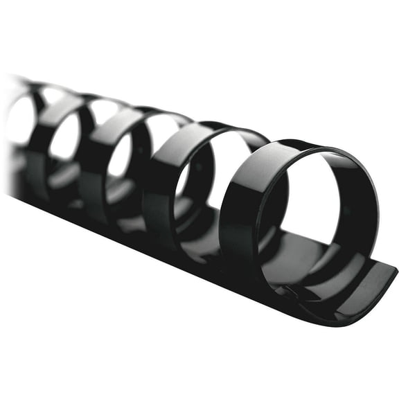 4000044 GBC CombBind Standard Spines, 3/8" Diameter, 55 Sheet Capacity, Black, 100/Box
