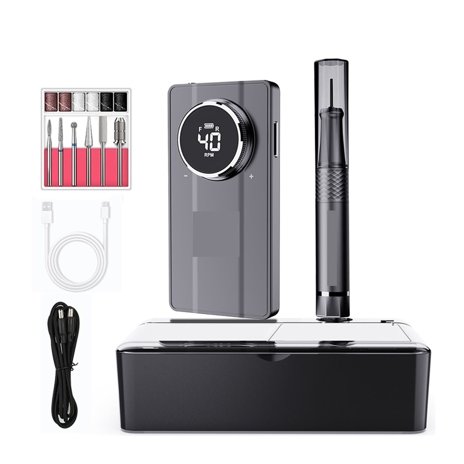 40000RPM Electric Nail Drill Machine, Professional Portable Rechargeable Nail Drill For Acrylic Gel Nails ,Low Noise