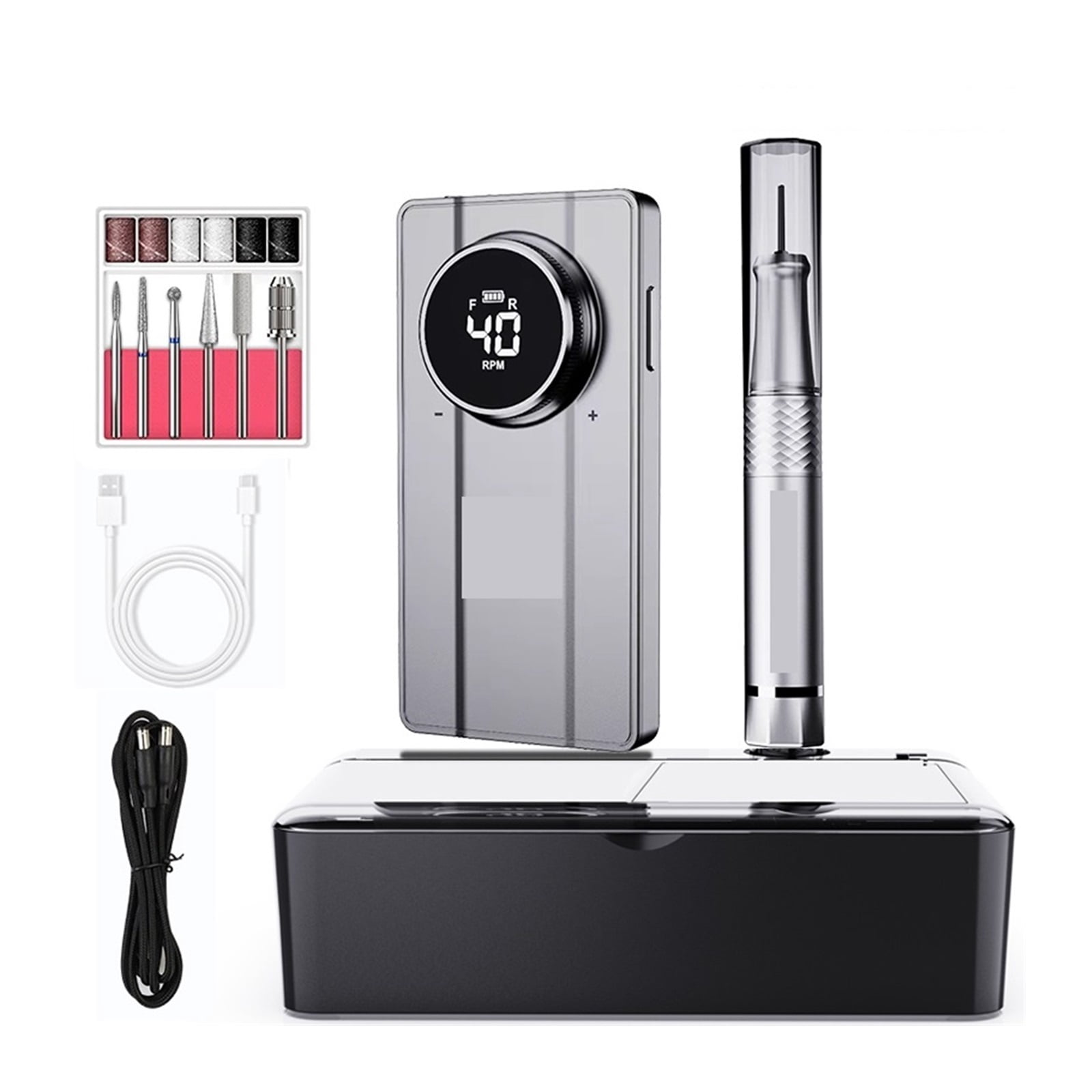 40000RPM Electric Nail Drill Machine, Professional Portable Rechargeable Nail Drill For Acrylic Gel Nails ,Low Noise