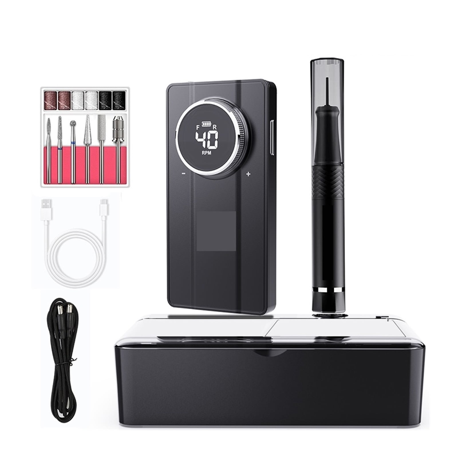 40000RPM Electric Nail Drill Machine, Professional Portable Rechargeable Nail Drill For Acrylic Gel Nails ,Low Noise