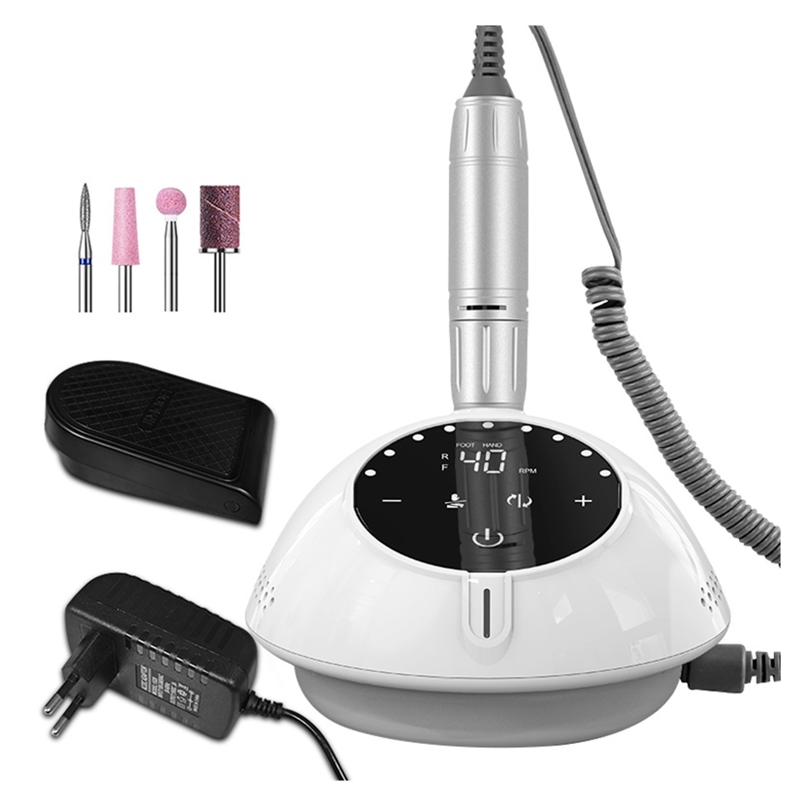 40000RPM Nail Drill Machine With HD Display, Manicure Machine New