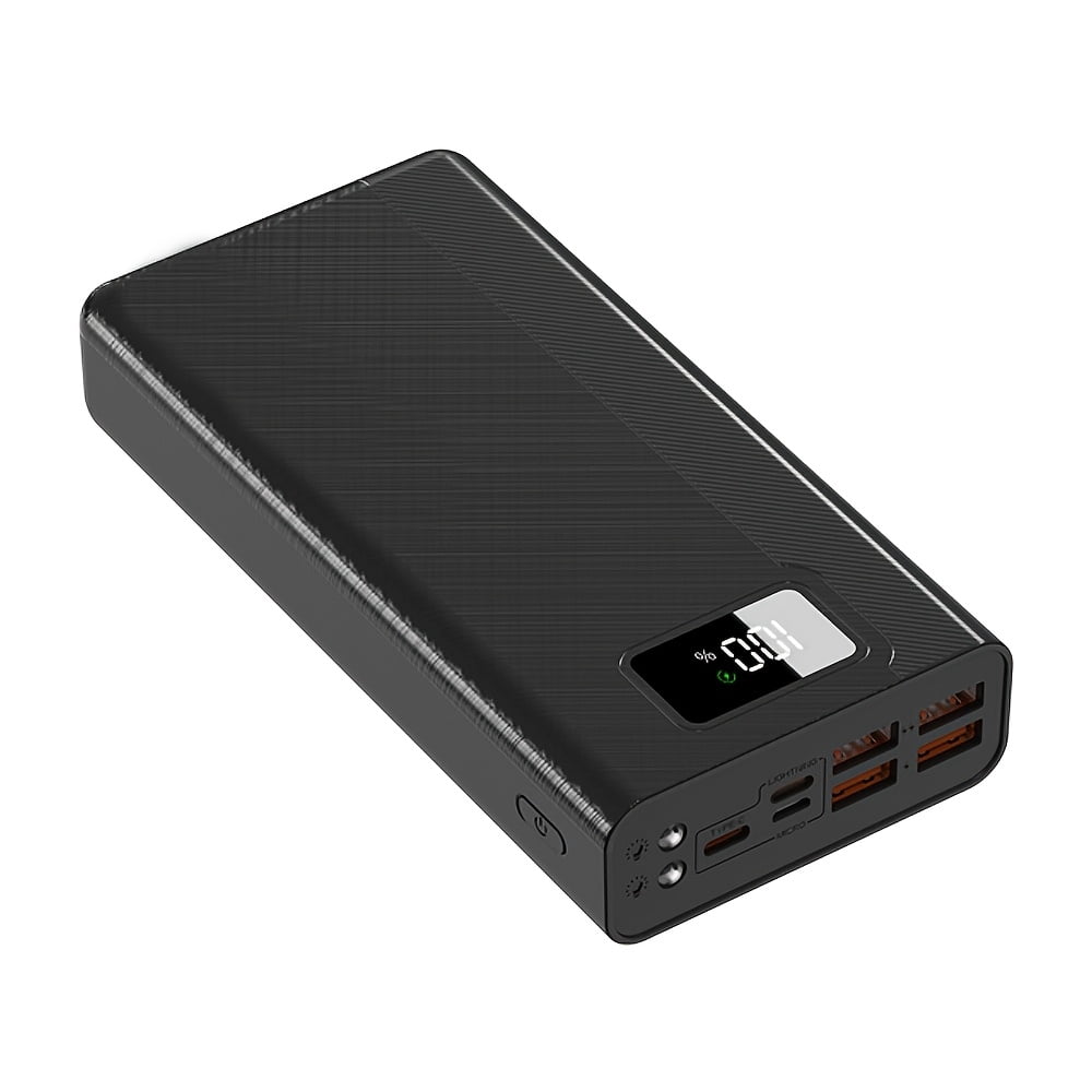 40000mAh PD 20W Power Bank with LED Display, USB-C Portable Charger for Phone & Smart Devices, Travel Camping Backup Gift (Black/White)