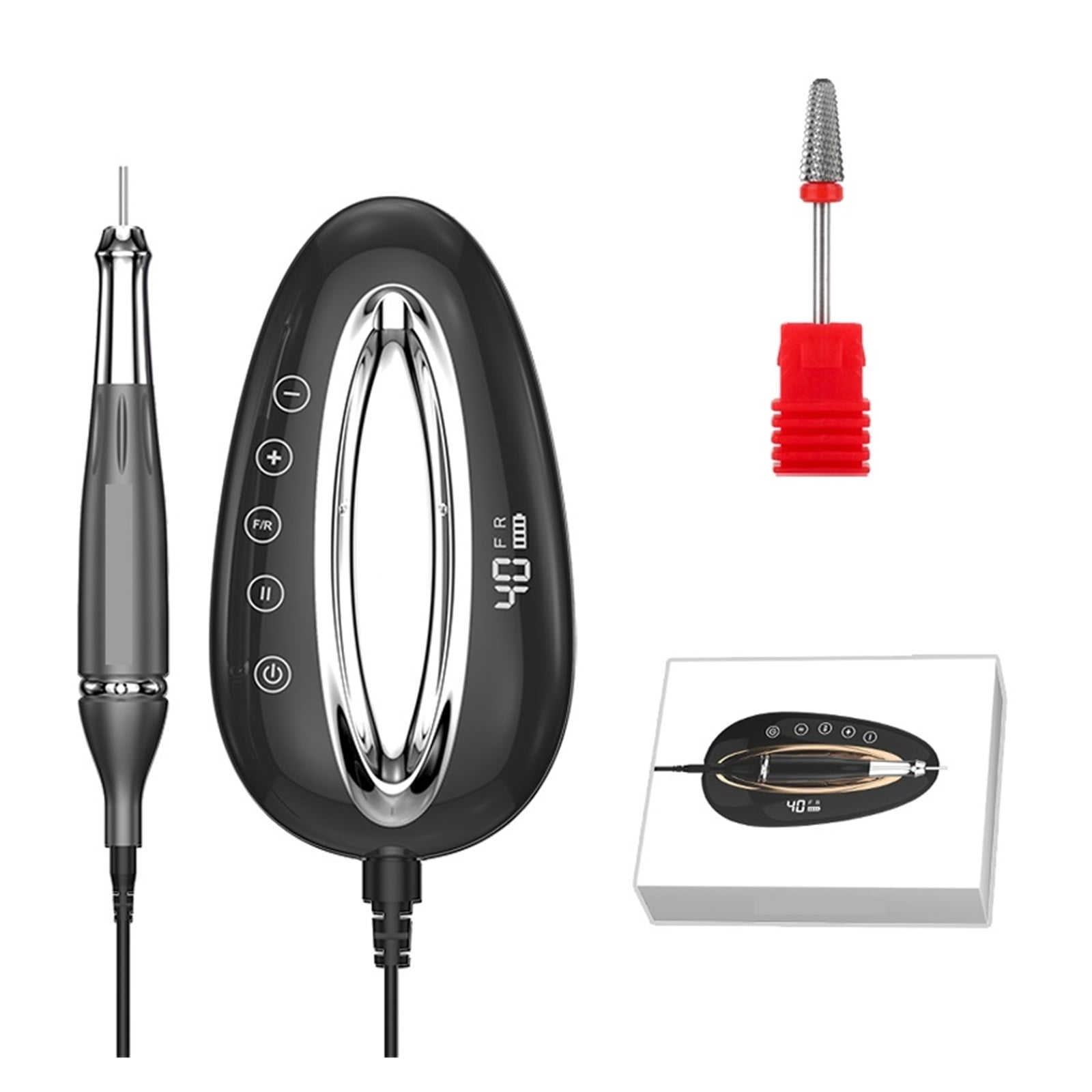 40000rpm Portable Electric Nail Drill Manicure Machine Set Professional Brushless Motor Nail Polisher With Red Light Sensor ,Lightweight and Portable