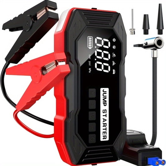 4000A Car Jump Starter with Air Compressor, 160PSI Tire Inflator, 12V Portable Battery Booster for 12L Gas/10L Diesel