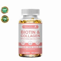 4000MCG Biotin Collagen Capsule - Types I, III, Collagen for Women & Men - Hair Growth Support Supplement - Skin, Nails Beauty Complex - 120 Count