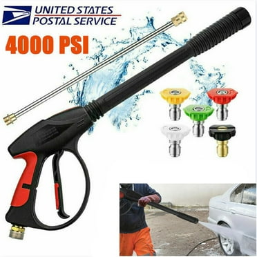 4000PSI Pressure Washer Gun,High Power Washer Handle with M22-14mm,Washer Gun+Extension Tube+5 Nozzle Kit