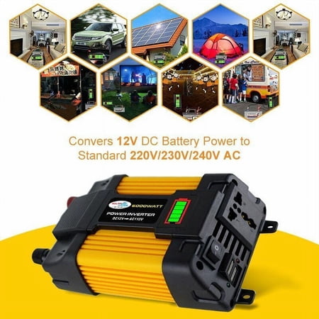 4000W Car Power Inverter 12V DC 110 AC Voltage Capacity Transformer Converter
