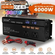 4000W Car Power Inverter DC 12V To 110V AC Pure Sine Wave Converter LCD