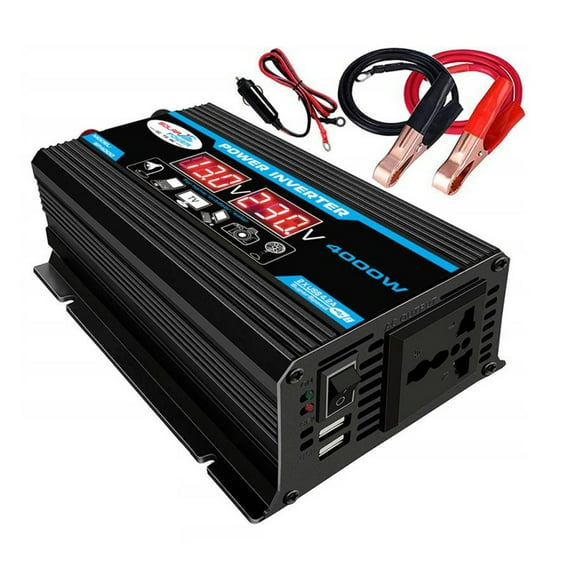 4000W Digital Car Inverter DC 12V to AC 220/110V Dual USB Power Inverter Adapter for Cellphone Computer