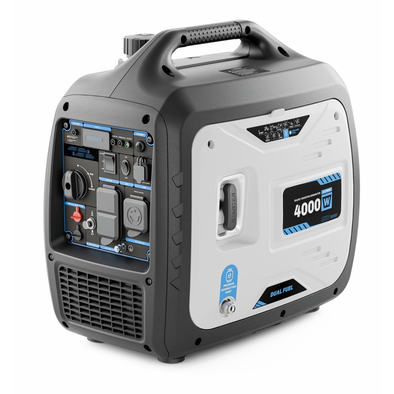 4000W Dual Fuel Inverter Generator, Gas & LPG Powered Inverter ...