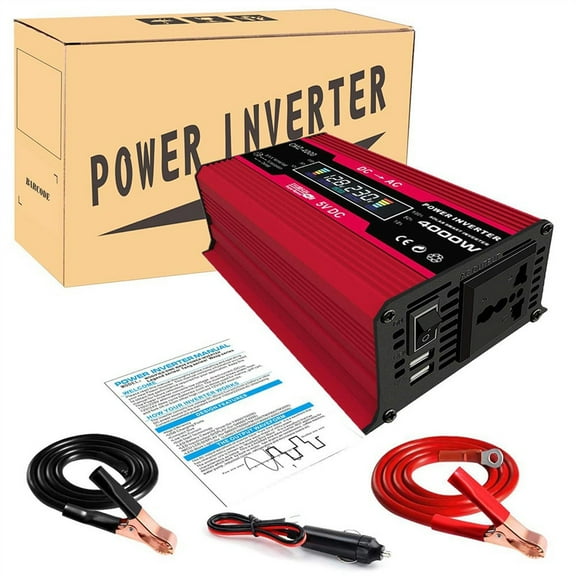 4000W Modified Sine Wave Power Inverter 12V 220 Sine Wave 12V To 220 For Home Converter Generator With LCD Charging Frequency Inverter ,Easy to Use