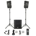 thumbnail image 1 of 4000W P.M.P.O PRORECK CLUB 3500 15-inch 2.1 CHANNEL DJ/Powered PA Speaker System Combo Set 6x4-inch Line Array Speakers and 1x15-inch Subwoofers BT for Large Parties, 1 of 7