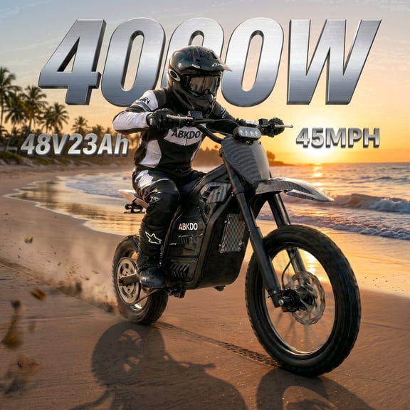 4000W 48v  Electric Off-Road Motorcycle, Suitable for Ages 1260  Carbon Fiber  45 mph  40 Mile