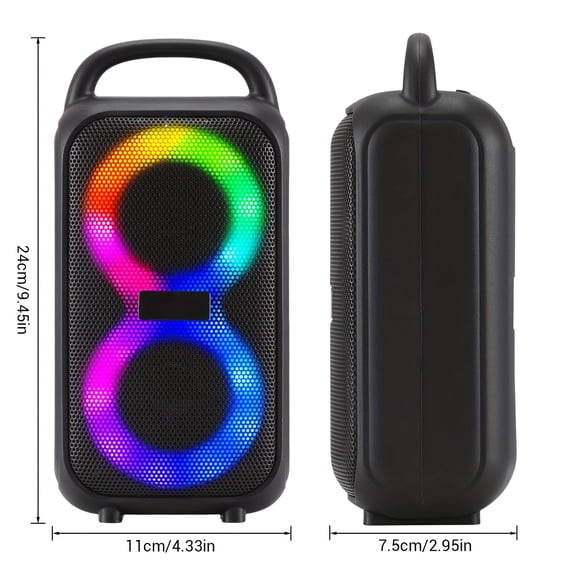 4000W Portable Wireless Speaker Dual 8" Subwoofer Heavy Bass Party Sound System Built-In 3000Mah Rechargeable Battery with LED Lights Support USB/FM/AUX/TF Card for Indoor And Outdoor Activities