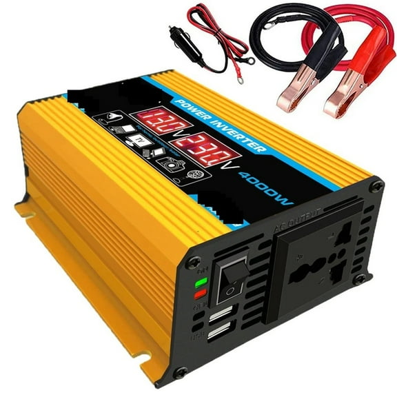 4000W Power Inverter 12V to 220/110 Solar/Car/Home Use, Pure Sine Wave for LED Display, Camping
