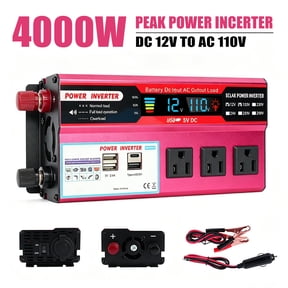 4000W Power Inverter, Sine Wave Inverter DC 12V to AC 120V Car Inverter for RV Truck Car Solar System Travel Camping, 4.2A Fast Charging