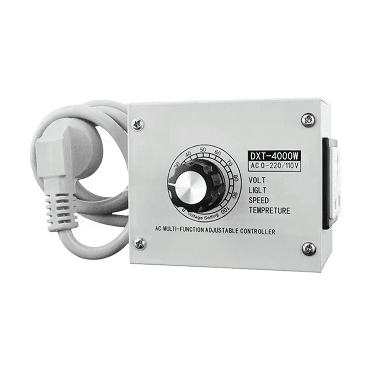 4000W SCR Adjustable Voltage Regulator AC 110V - Dimmer, Speed, Temperature Controller with Metal Casing US Plug New