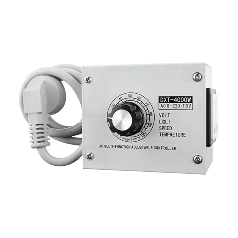 4000W SCR Adjustable Voltage Regulator AC 110V - Dimmer, Speed, Temperature Controller with Metal Casing US Plug