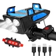 thumbnail image 1 of 4000mAh LED Bike Light Set with Mobile Power & 130dB Horn, USB Rechargeable 3-LED Headlight, Waterproof Cycling Equipment for Night Safety & Outdoor Use, 1 of 2