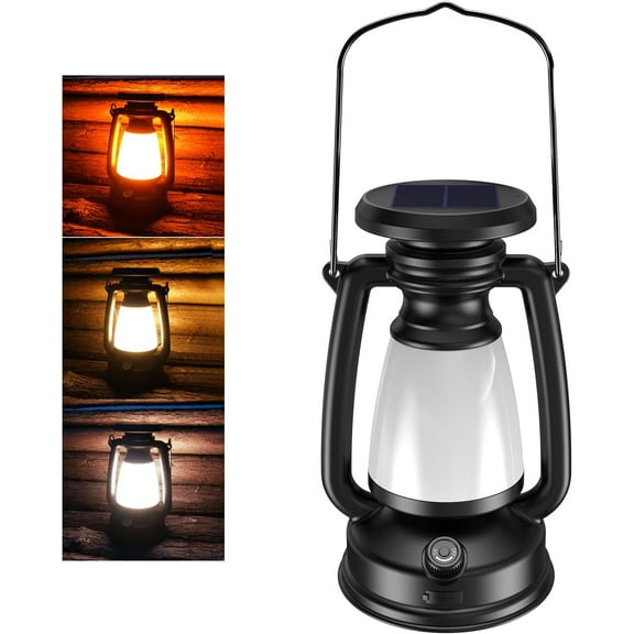 4000mAh Solar Camping Lantern - Vintage Style, Adjustable Brightness, Eco-Friendly for Hiking, Hunting, Fishing & Outdoor Adventures