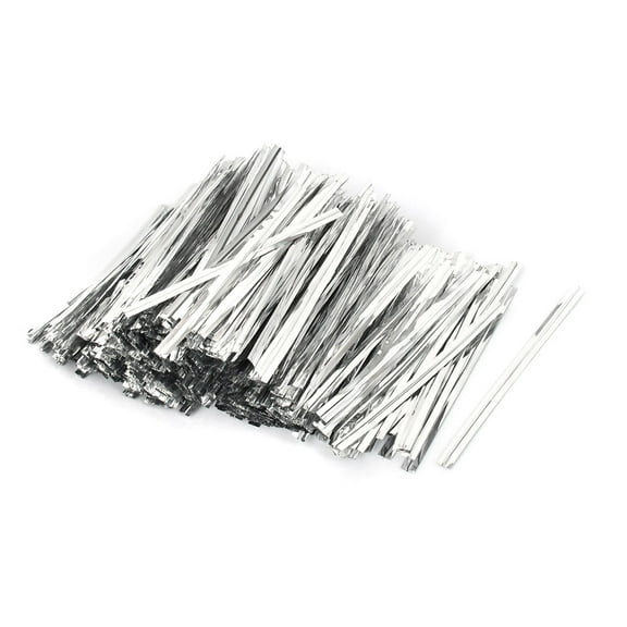 4000pcs 70mm Long Silver Tone Metal Twist Tie String for Wedding Party Candy Bag