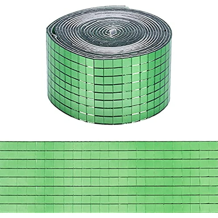 4000pcs Self-Adhesive Mosaic Tiles Green Square Glass Mirror Tiles