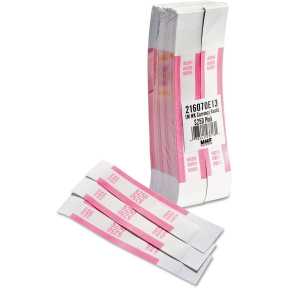 400250 Currency Straps, , $250 in Dollar Bills, 1000 Bands/Pack