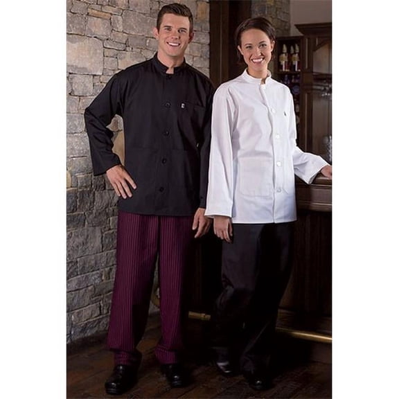 4003-5607 Yarn Dyed Baggy Chef Pant in Black/Wine Stripe - 3XLarge