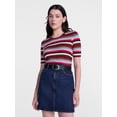 thumbnail image 1 of Scenario Women's Stripe Sweater with Short Sleeves, Sizes XS-XXXL, 1 of 8