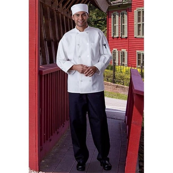 4005C-0102 Classic Baggy Chef Pant 2'' Elastic Waist in Black - Small