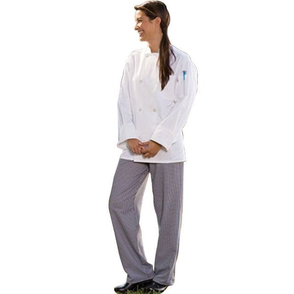 4005C-4001 Classic Baggy Chef Pant 2" Elastic Waist in Houndstooth - XSmall