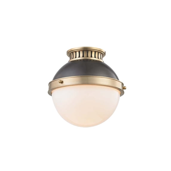 4009-ADB-Hudson Valley Lighting-Latham One Light Small Flush Mount - 9.5 Inches Wide by 9 Inches High-Aged/Antique Distressed Bronze Finish