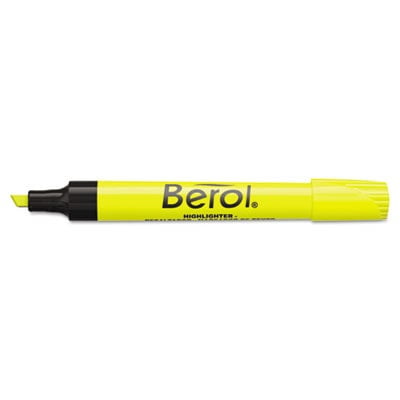 Berol Chisel Tip Water-based Highlighters - Chisel Marker Point Style - Fluorescent Yellow Water Based Ink - Fluorescent Yellow Barrel - 1 Dozen Berol Chisel Tip Water-based Highlighters - Chisel Marker Point Style - Fluorescent Yellow Water Based Ink - Fluorescent Yellow Barrel - 1 Dozen
