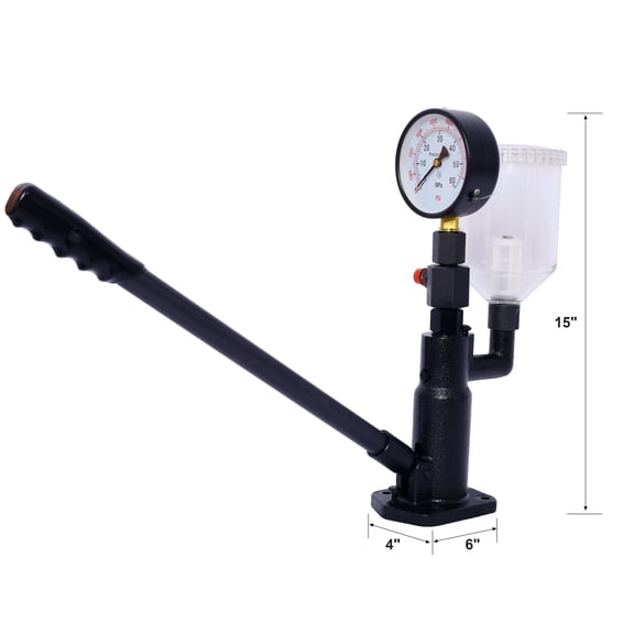 400Bar 6000PSI Fuel Injector Nozzle Tester Professional Auto Repair Tool with Dual Scale Gauge for Tractors Nozzle Pop Pressure Tester,