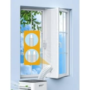 400CM (157") Portable AC Window Seal Kit for Casement Crank Skylight Windows, Newest Waterproof Insulated Window Vent Kit with Flexible Zipper Design for Single&Dual Hose Air Conditioners, No Drilling
