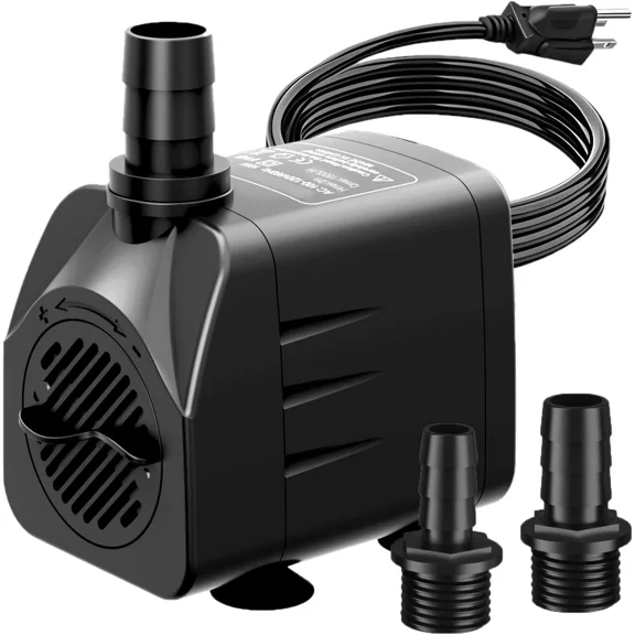 400GPH Submersible Water Pump Ultra Quiet Fountain Ponds Aquariums Hydroponics Adjustable Flow 10Ft Power Cord