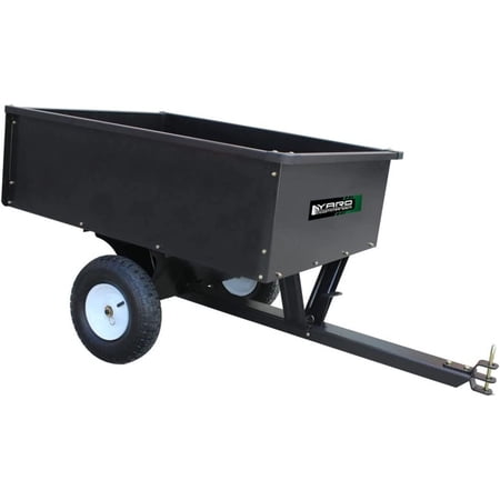 400LB Heavy Duty Tow Behind ATV Trailer Steel Dump Cart - 10-Cubic Feet Capacity - Garden Utility Trailer - Trailers with Removable Tailgate for Riding Lawn Mower Tractor