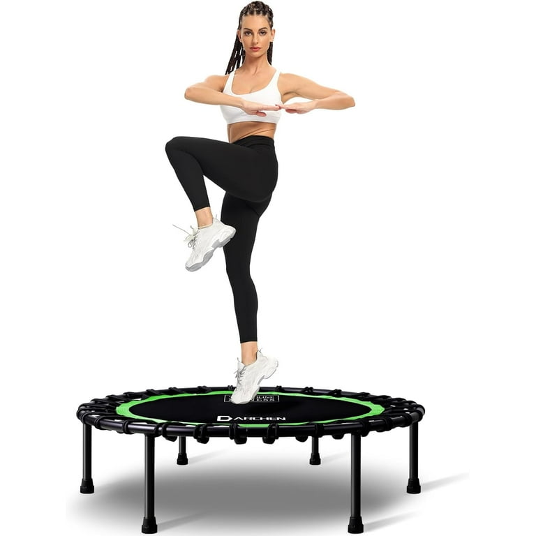 400LBS Rebounder Trampoline for Adults Indoor Mini Trampoline Silent Fitness Trampoline Small Bungee Rebounder Jumping Cardio Trainer Workout Exercise Workout with Handrail Bar 40 Inch Walmart