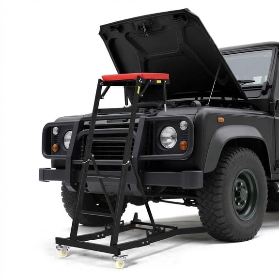400LBS Stretch Auto Repair Creeper, Portable Rolling Work Seat with Storage Bag, Practical Garage Service Tool, Black Top