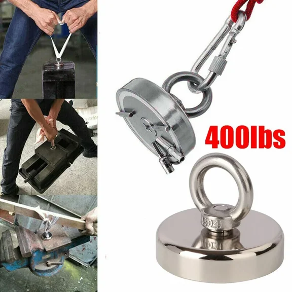 400Lbs Neodymium Fishing Magnets Pulling Force Super Strong Round Rare Earth
