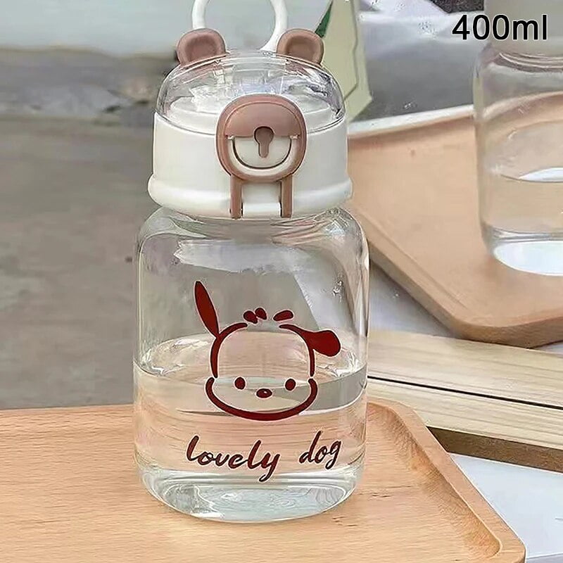 400ML Anime Sanrio Figure Straw Cup Hello Kitty Pochacco Cinnamoroll ...