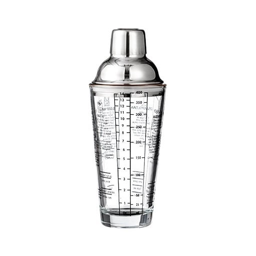 400ML Glass Cocktail Shaker, Manual Hand Shake Mixing Cup, Clear Glass Bar Shaker Pot for Home Bar Cocktail and Beverage Making Lovers