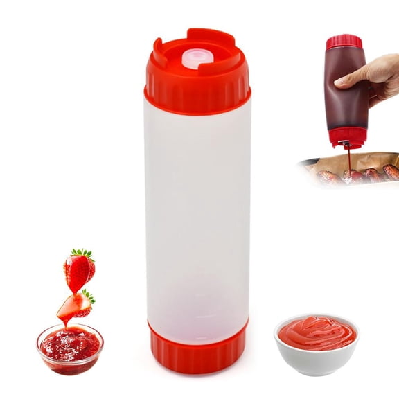 400ML Inverted Plastic Squeezes Bottles, Condiment Dispenser for Sauces Ketchup Sour Cream, Refillable Large Valve Self Sealing Syrup Bottles, Restaurant Kitchen Dressing Container