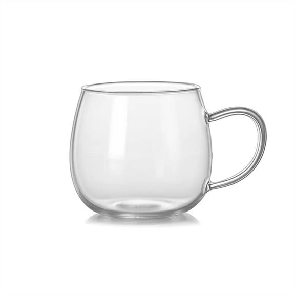 400ML Large Simple Transparent Glass Coffee Cup With High Beauty Value Home Coffee Cup Office Retro Large Caliber Cup