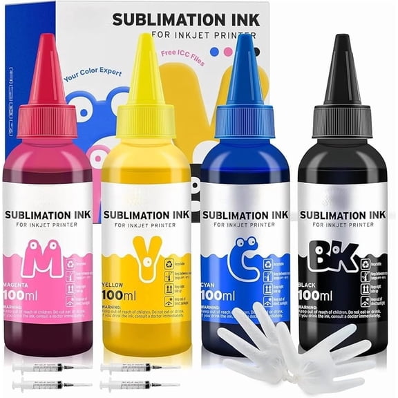 400ML Sublimation Ink for Epson C88 C88+ WF7710 ET2720 ET4700 ET15000 ET2760 ET2750 WF7820 Inkjet Printers Heat Press Transfer on Mugs, Plates, Polyester Shirts, Phone Cases etc
