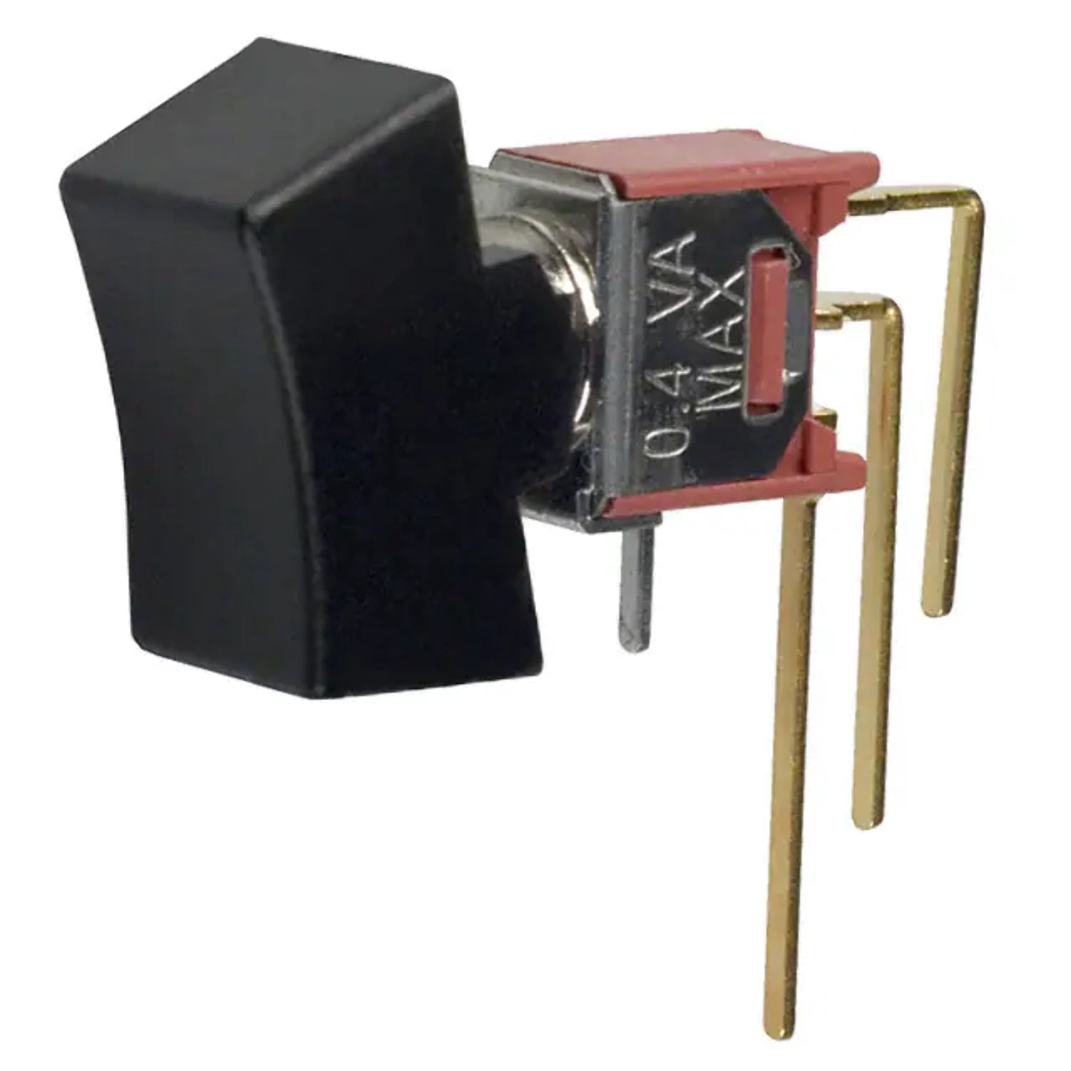 400MSP1R1BLKM7RE Rocker Switch SPDT 0.4VA Through Hole Vertical Right ...