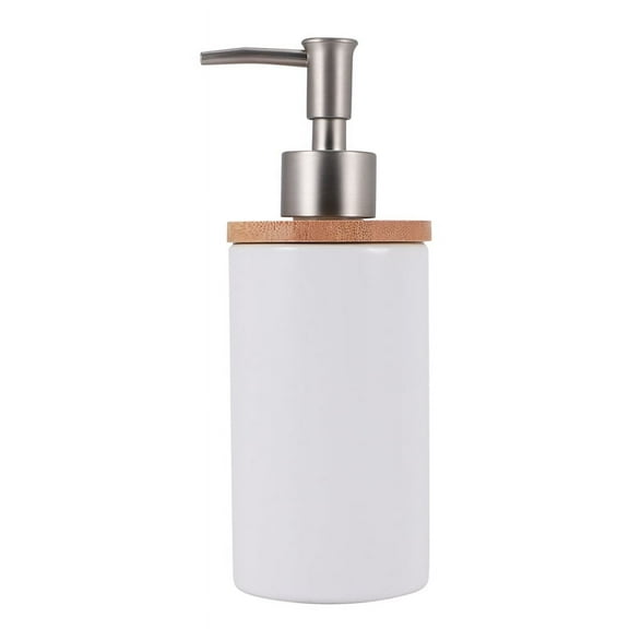 400Ml Ceramic Soap Dispenser, Nordic Style, Lotion Dispenser for Kitchen and Bathroom -White
