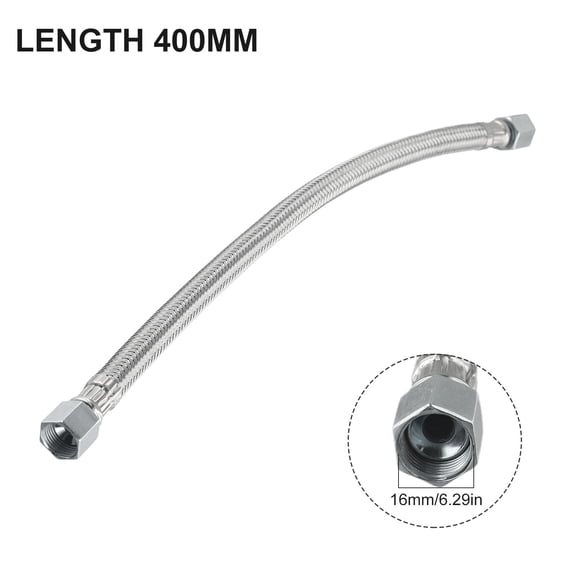 400Mm Air Compressor Intake Tube Air Pump Check Valve Stainless Steel Hose M16