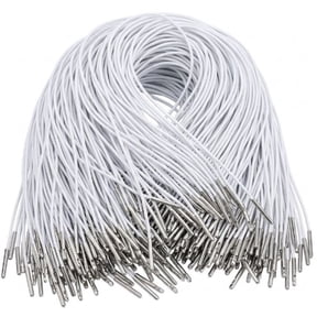 400PCS 13.8in Elastic Barbed Cords Loop Stretch Round String with Metal Barbs Fastener for DIY Party Hats Mask Making Book Binding and Crafting Menus