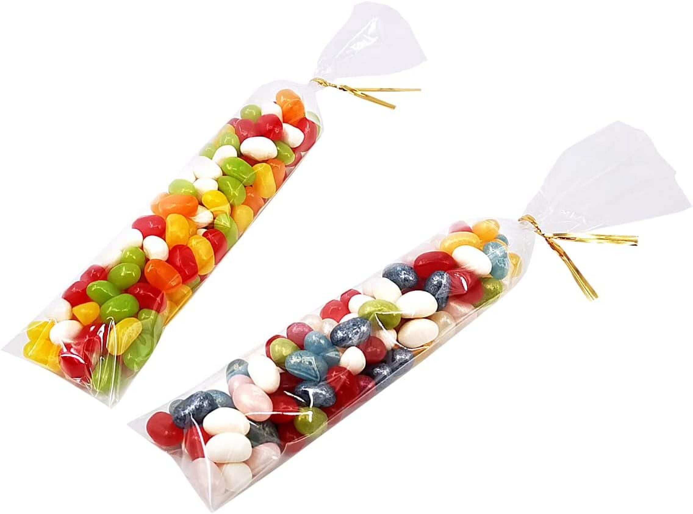 400PCS Clear Cellophane Bags With Twist Ties , 2x10 Inches Plastic OPP Pretzel Rod Bags